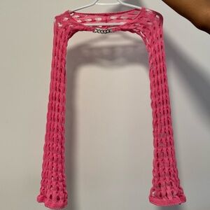 Pink Bolero with silver chain accessory (Y2K)